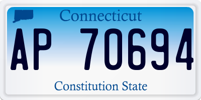 CT license plate AP70694