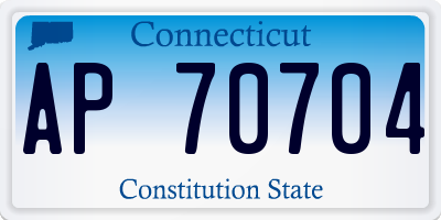 CT license plate AP70704