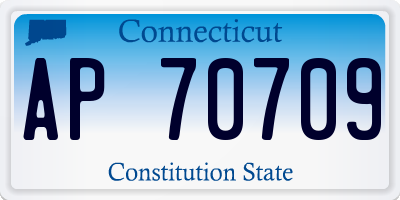CT license plate AP70709