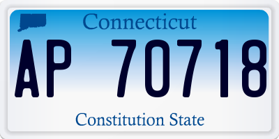 CT license plate AP70718