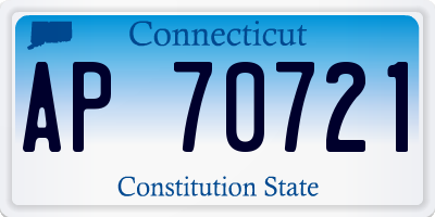 CT license plate AP70721