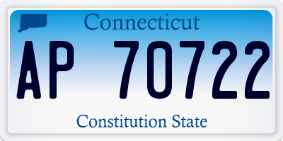 CT license plate AP70722
