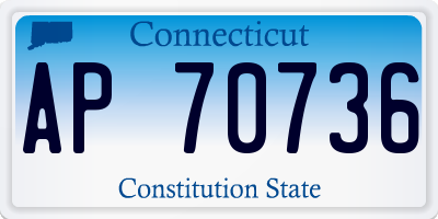 CT license plate AP70736