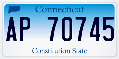 CT license plate AP70745