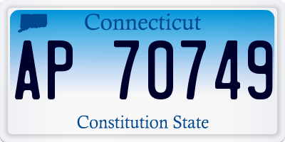 CT license plate AP70749