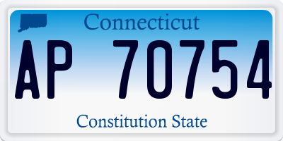 CT license plate AP70754