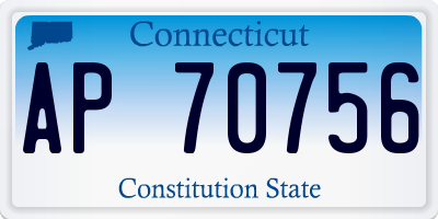 CT license plate AP70756