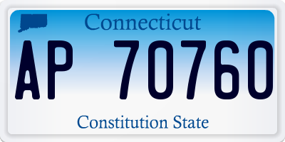 CT license plate AP70760