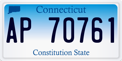 CT license plate AP70761