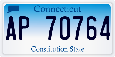 CT license plate AP70764