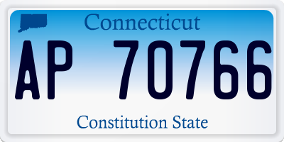 CT license plate AP70766