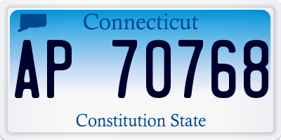 CT license plate AP70768
