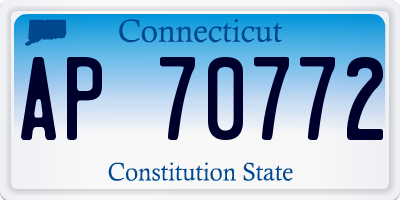 CT license plate AP70772
