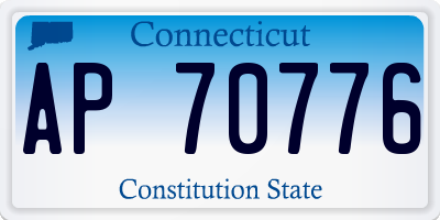 CT license plate AP70776