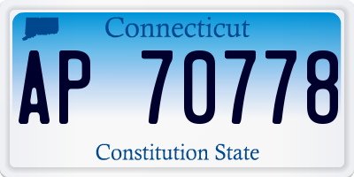 CT license plate AP70778