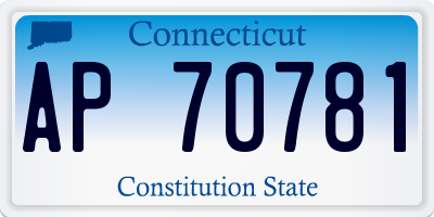 CT license plate AP70781
