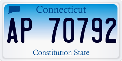 CT license plate AP70792