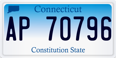 CT license plate AP70796