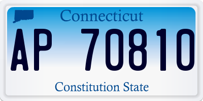 CT license plate AP70810