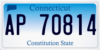 CT license plate AP70814