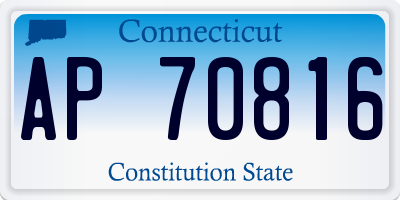 CT license plate AP70816
