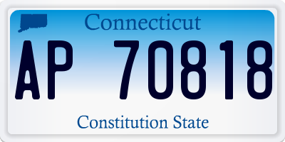 CT license plate AP70818