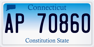 CT license plate AP70860