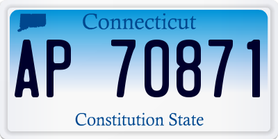 CT license plate AP70871