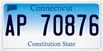 CT license plate AP70876