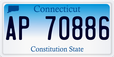 CT license plate AP70886