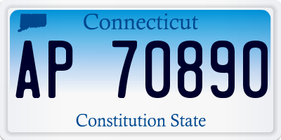 CT license plate AP70890
