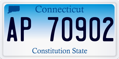 CT license plate AP70902