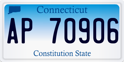 CT license plate AP70906
