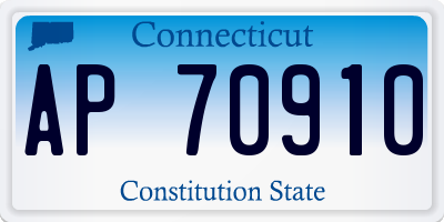 CT license plate AP70910