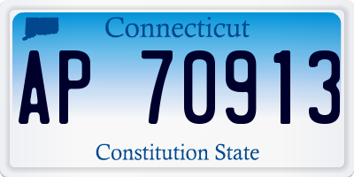 CT license plate AP70913