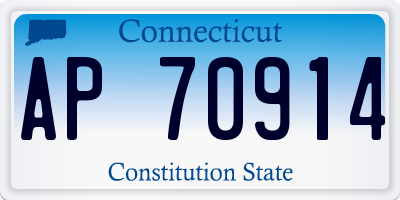 CT license plate AP70914