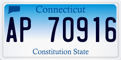CT license plate AP70916