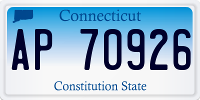 CT license plate AP70926