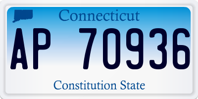 CT license plate AP70936