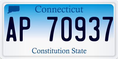 CT license plate AP70937