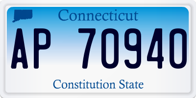 CT license plate AP70940