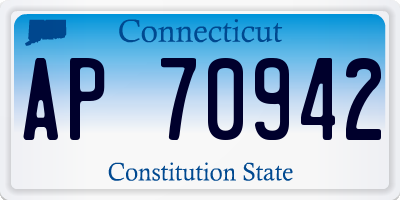 CT license plate AP70942