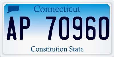 CT license plate AP70960