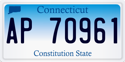 CT license plate AP70961