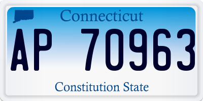 CT license plate AP70963