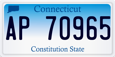 CT license plate AP70965