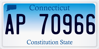 CT license plate AP70966