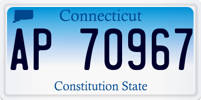 CT license plate AP70967