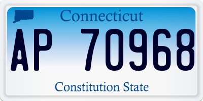 CT license plate AP70968