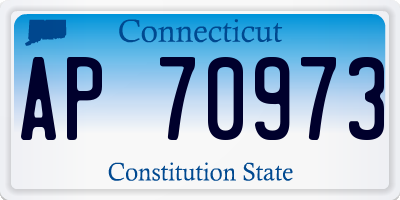 CT license plate AP70973